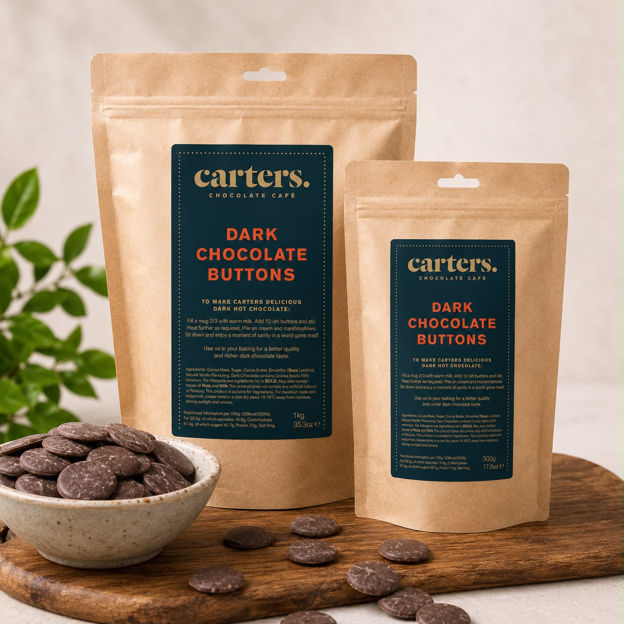 Dark Chocolate Buttons (500g)